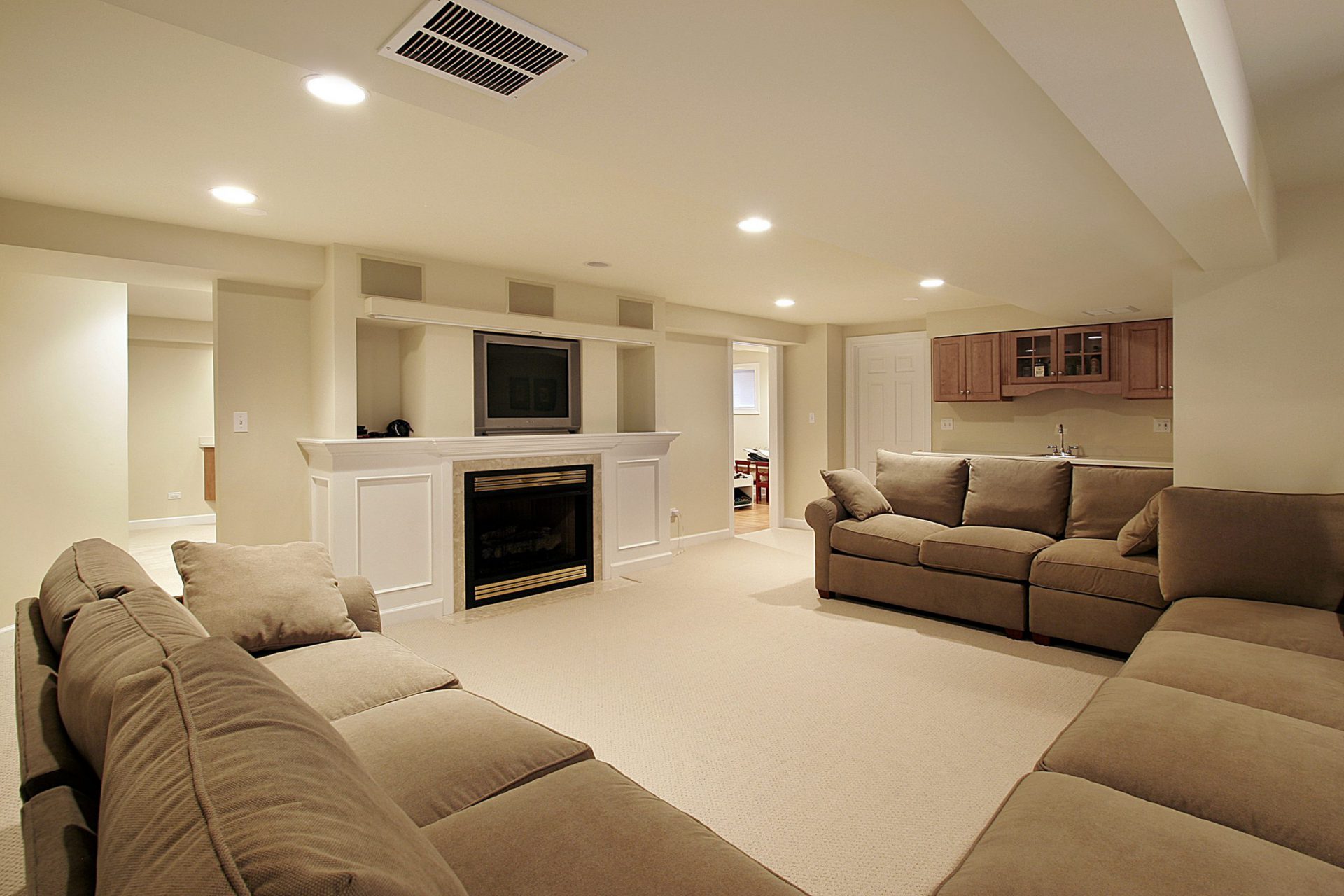 basement in luxury home